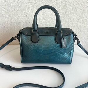COACH Navy Blue Glitter Bennet Satchel Rogue Swagger Crossbody Bag 36657